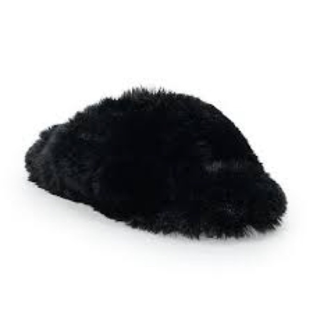 LC Lauren Conrad Twist Band Faux Fur Slide Slippers